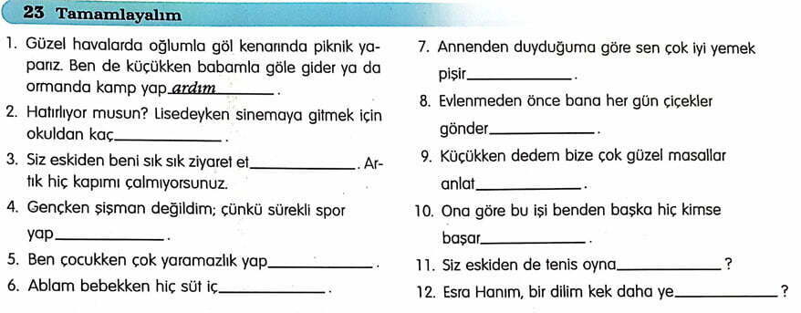 تمرینات دستور زبان ینی هیتیت